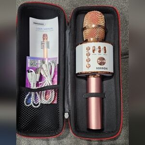 NWOT BONAOK wireless bluetooth 3 in 1 karaoke rose gold wireless microph…